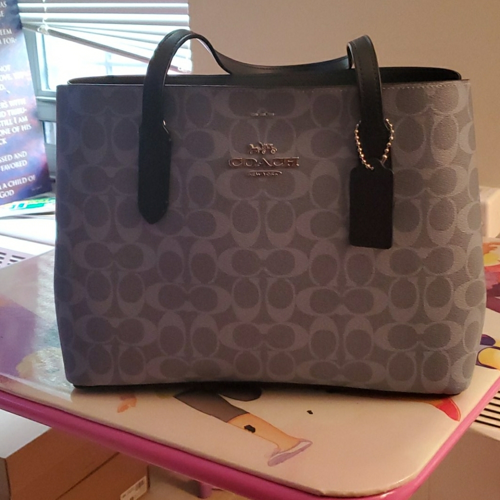 Coach blue tote bag
